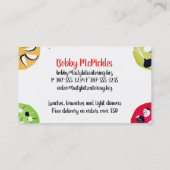 Party food appetizers chef catering business card visitenkarte (Rückseite)