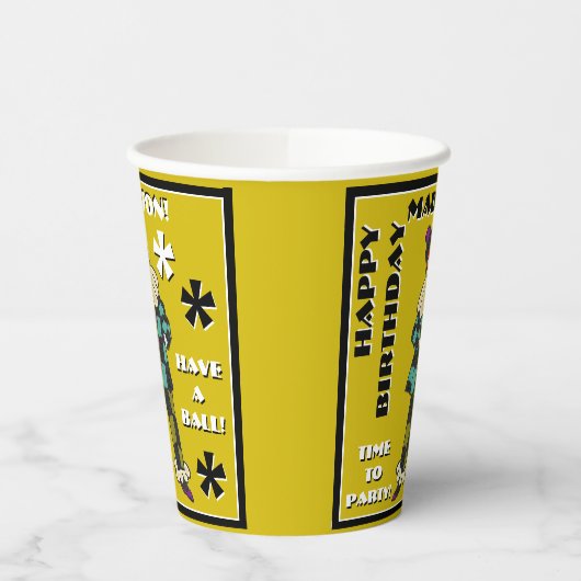 Party-Fool in Farbe (Personalisiert) Pappbecher (Links)