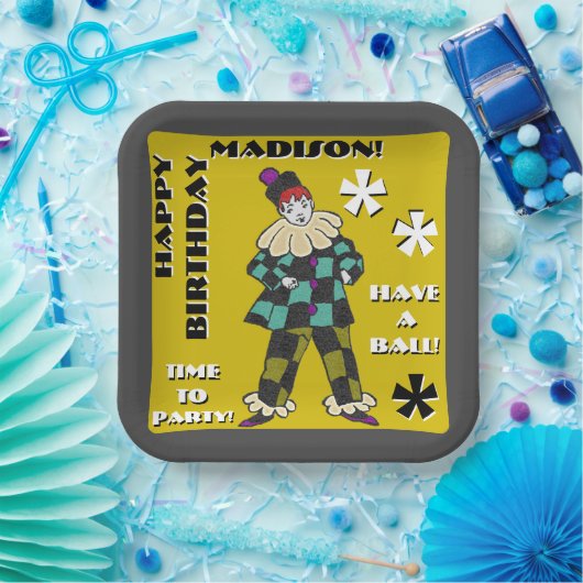 Party-Fool in Farbe (Personalisiert) Pappteller (Party)