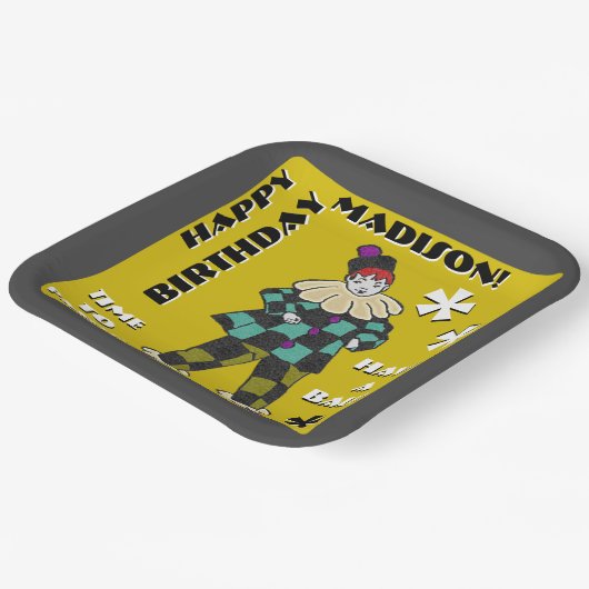 Party-Fool in Farbe (Personalisiert) Pappteller (Gewinkelt)