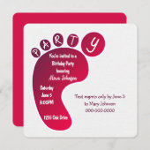 Party-Footprint in Weiß Einladung (Vorne/Hinten)