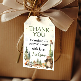 Party Forest Woodland Animals Danke für Tag Geschenkanhänger