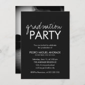 Party-Foto der Hochschule Schwarz-Weiß Einladung (Vorne/Hinten)