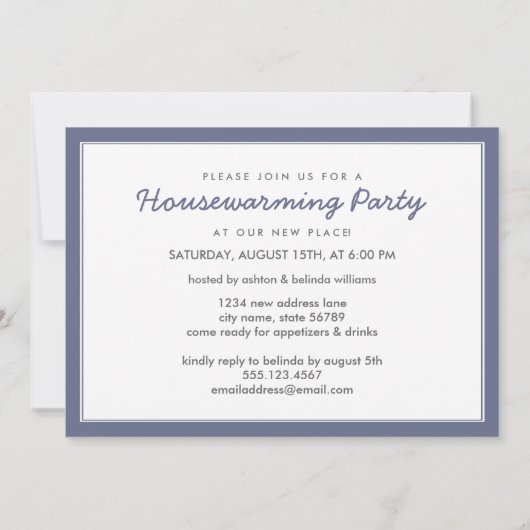 Party Foto Einladung / Blau (Rückseite)