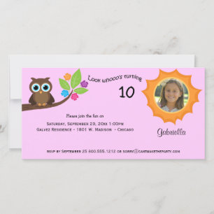 Party-Foto für Kinder Einladung Rosa Hintergrund