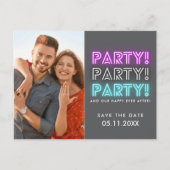 Party Foto QR-Code Hochzeit Speichern Sie das Datu Ankündigungspostkarte (Vorderseite)