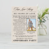 Party Foto zum 60. Jubiläum der wahren Liebe Einladung (Stehend Vorderseite)