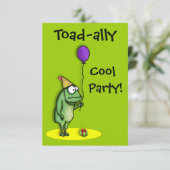 Party Frog Einladung (Stehend Vorderseite)
