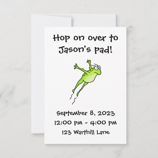 Party Frog Einladung (Rückseite)