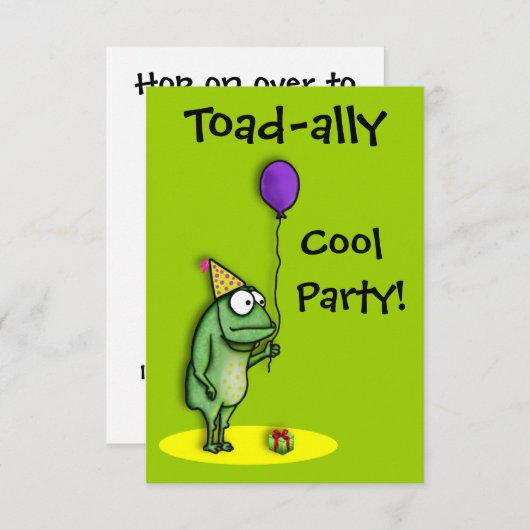 Party Frog Einladung (Vorne/Hinten)