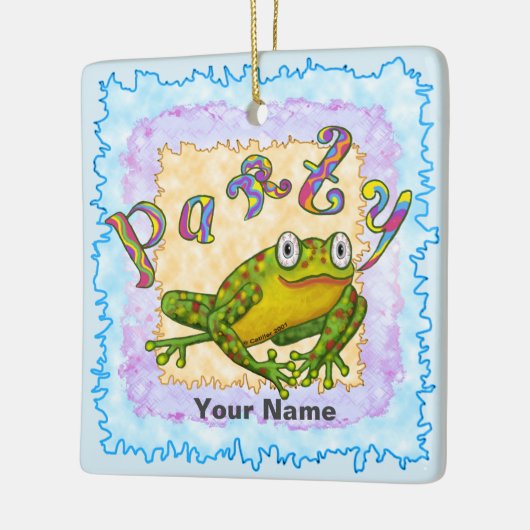 Party Frog Keramikornament (Links)