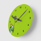 Party Frog Runde Wanduhr (Winkel)