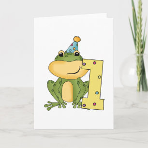 Party Frosch 1. Geburtstag T - Shirt und Geschenke Karte
