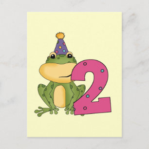 Party Frosch 2. Geburtstag T - Shirt und Geschenke Einladungspostkarte
