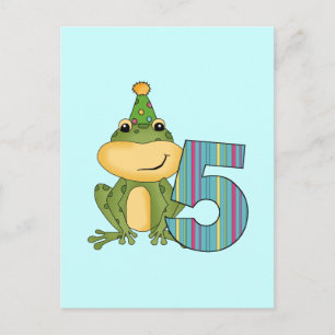 Party Frosch 5. Geburtstag T - Shirt und Geschenke Einladungspostkarte