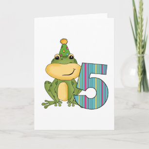 Party Frosch 5. Geburtstag T - Shirt und Geschenke Karte