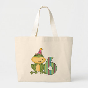 Party Frosch 6. Geburtstag T - Shirt und Geschenke Jumbo Stoffbeutel