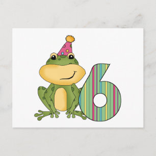 Party Frosch 6. Geburtstag T - Shirt und Geschenke Postkarte