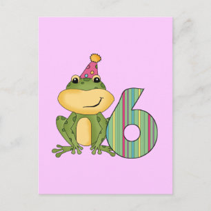 Party Frosch 6. Geburtstag T - Shirt und Geschenke Postkarte