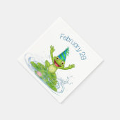 Party Frosch für Leap Jahr Geburtstag Serviette (Ecke)