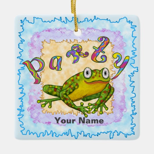 Party Frosch Keramikornament (Vorderseite)