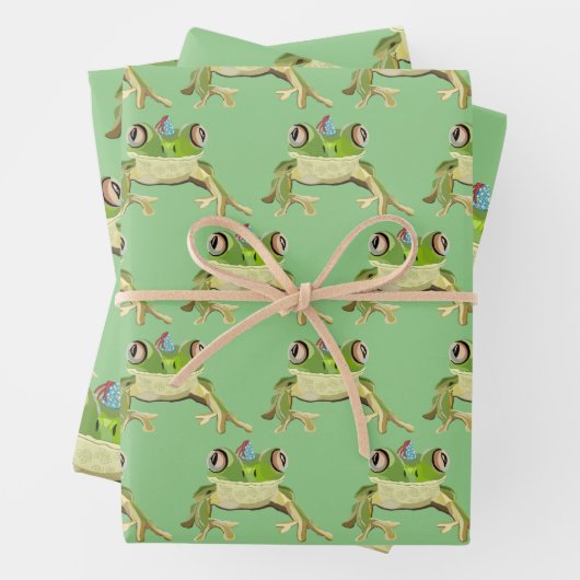 Party Frosch Packpapier Geschenkpapier Set (Beispiel)