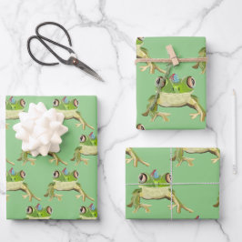 Party Frosch Packpapier Geschenkpapier Set