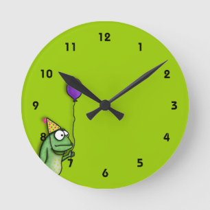 Party-Frosch Runde Wanduhr