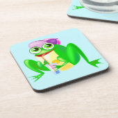 Party Frosch Untersetzer - Farbe - Text (Linke Seite)