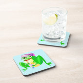 Party Frosch Untersetzer - Farbe - Text (Rechte Seite)