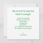 Party Frösche essen Kuchen Geburtstagseinladung Einladung (Rückseite)