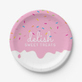 PARTY FROSTING DRIPS cute sprinkles pink heart Hea Pappteller (Vorderseite)