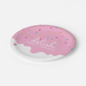 PARTY FROSTING DRIPS cute sprinkles pink heart Hea Pappteller (Schrägansicht)