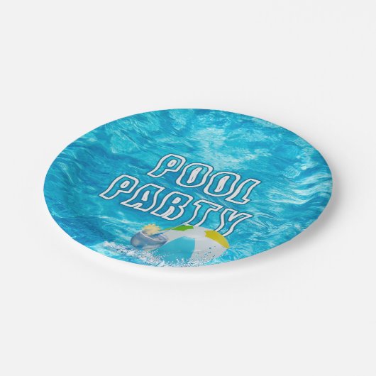 Party-Fun-Papierplatte für Pool Pappteller (Schrägansicht)