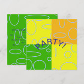 Party Fun Retro Circles Yellow Green Orange Card (Vorne/Hinten)