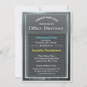 Party | Fun Silver Office Directory Einladung (Vorderseite)