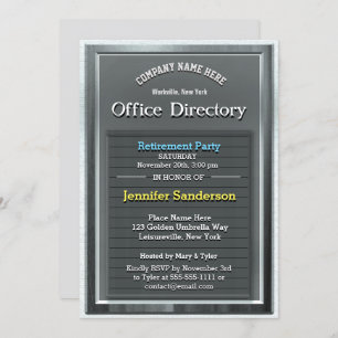 Party Fun Silver Office Directory Einladung