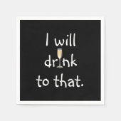 Party-Fun-Text mit Weißwein Serviette (Vorderseite)