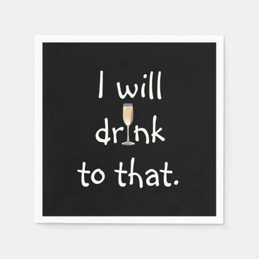 Party-Fun-Text mit Weißwein Serviette (Vorderseite)