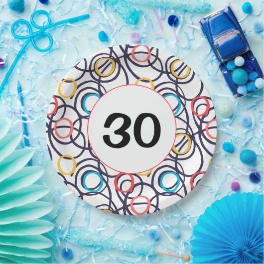 Party Funky Doodles zum 30. Pappteller (Party)