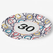 Party Funky Doodles zum 30. Pappteller (Schrägansicht)