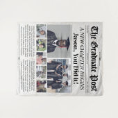 Party für Abschluss-Zeitungen mit Graduate-Banner Wandteppich (Vorderseite (Horizontal))