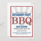 Party für Altersversorgung Barbeque Einladungen (Vorne/Hinten)