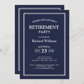 Party für Altersversorgung Classic Blue Einladung (Vorne/Hinten)