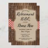 Party für Altersversorgung Invite Gingham GRILLEN Einladung (Vorne/Hinten)
