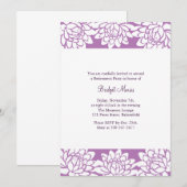 Party für Altersversorgung Lila Moderne und Blumen Einladung (Vorne/Hinten)