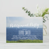 Party für Altersversorgung Summer Blue Sea Beach Einladung (Stehend Vorderseite)