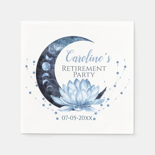 Party für Altersvorsorge Blue Lotus Blume Serviette (Vorderseite)