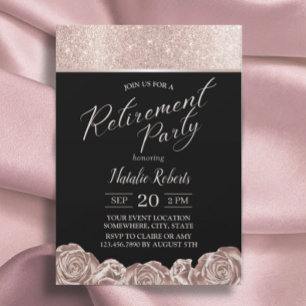 Party für Altersvorsorge Moderne Rose Gold Foil Bl Einladung
