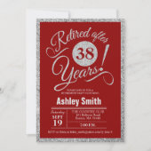 Party für Altersvorsorge - Rot Silber Einladung (Vorderseite)